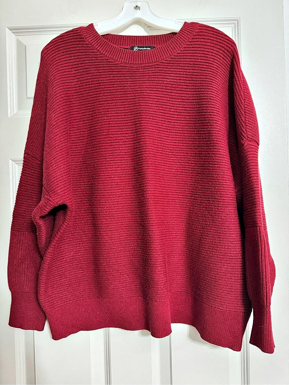 PrettyGarden Red Crewneck Sweater